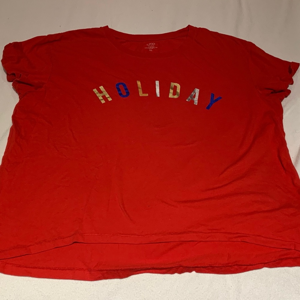 Red “Holiday” Pajama Shirt by Gap